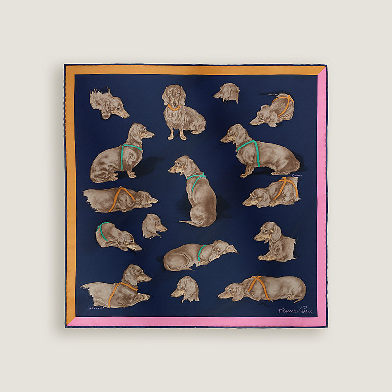 Les Bassets scarf 45 - Orange | Hermès Australia